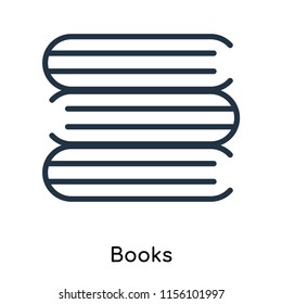 Books icon vector isolated on white background, Books transparent sign , thin symbols or lined elements in outline style