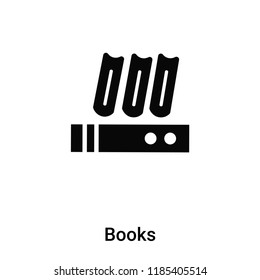 Books icon vector isolated on white background, logo concept of Books sign on transparent background, filled black symbol