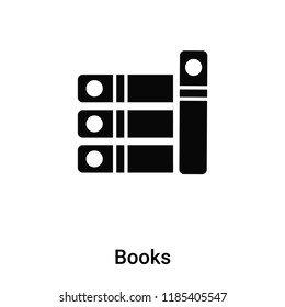 Books icon vector isolated on white background, logo concept of Books sign on transparent background, filled black symbol