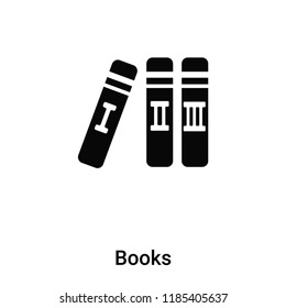 Books icon vector isolated on white background, logo concept of Books sign on transparent background, filled black symbol