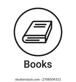 Icono de libros. Símbolo de línea de Vector para un Sitio web, tarjeta de producto, presentación y App móvil, embalaje o instrucción. Signo de esquema editable