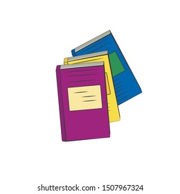 Books icon. Website page and mobile app design. Set in flat design style, reading, education or bookstore concept. Vector illustration