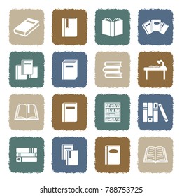 Books Icons. Grunge Color Flat Design. Vector Illustration. 