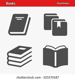 Books Icons. Professional, pixel perfect icons optimized for both large and small resolutions. EPS 8 format.