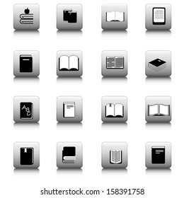 books icons set