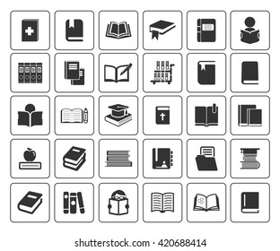 books icons set