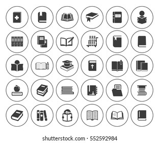 books icons set