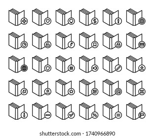 iconos de libros establecer el tema de la línea