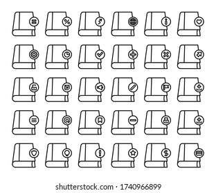 books icons set line theme
