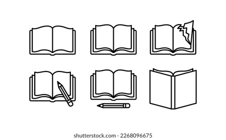 Bücher Icons gesetzt. Schulsymbole. Vektorgrafik.	