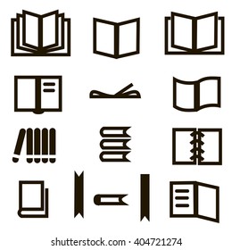 Books icons set. Vector illustration.
