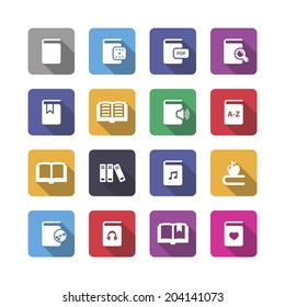 Books icons with shadow, vector.