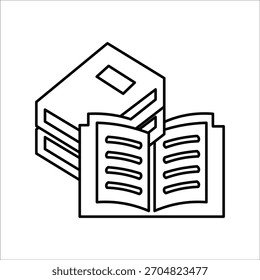 Iconos de libros. Vector de línea simple