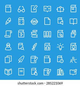 books icons, simple and thin line design