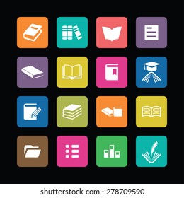 books icons universal set for web and mobile