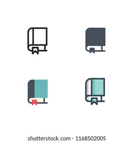 books icons vector with four different styles