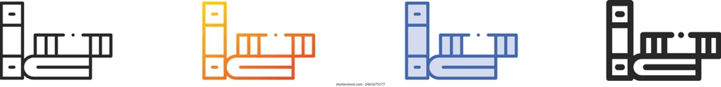 books icon.Thin Linear, Gradient, Blue Stroke and bold Style Design Isolated On White Background