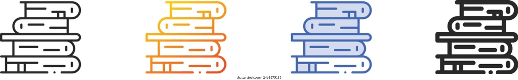 books icon.Thin Linear, Gradient, Blue Stroke and bold Style Design Isolated On White Background