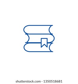 Books illustration line icon concept. Books illustration flat  vector symbol, sign, outline illustration.