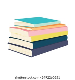 Books. illustration in simple, flat, cartoon style. Suitable for logos, posters, postcards, posters. Doodle style