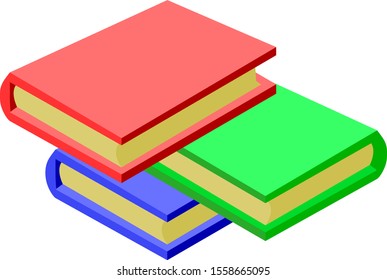 Books, illustration, vector on white background.