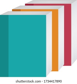 Books, illustration, vector on white background