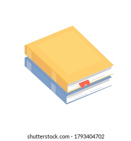Bücher einzeln auf weißem Hintergrund, Vektorgrafik.