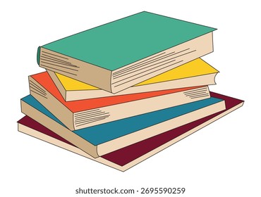 Books isolated on white background