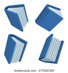 Books. Isometric cartoon style books illustrations in different view angles. Part of set.