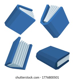 Books. Isometric cartoon style books illustrations in different view angles. Part of set.