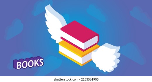 Icono de diseño isométrico de libros. Ilustración web de vectores. 3.ª colorida concepción
