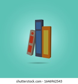 Books isometric icon. Simple color vector of science icons for ui and ux, website or mobile application