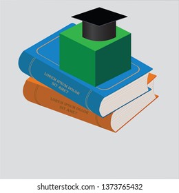 Books isometric image. Fulcolor designe elevrnt. Vector illustration