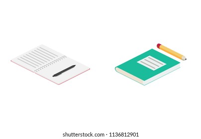 Books isometric vector icons