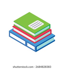 Livros Isometric vetor Estilo Ilustração 