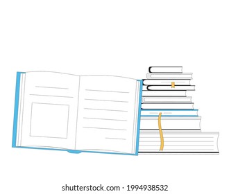 Books. Knowledge, education, learning symbol. Study, research. Vector illustration.