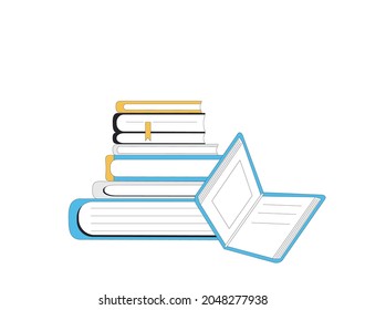 Books. Knowledge, education, learning symbol. Study, research. Vector illustration.