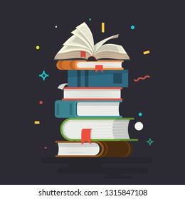 Books. Knowledge, learning and education. Vector illustration.