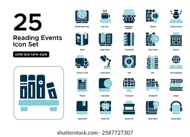 Books and Knowledge. Library, Open Book, and Education Symbols. World Book Day Concept. Vector Illustration.