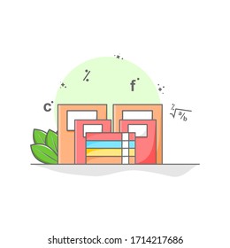 books for learning physics flat design