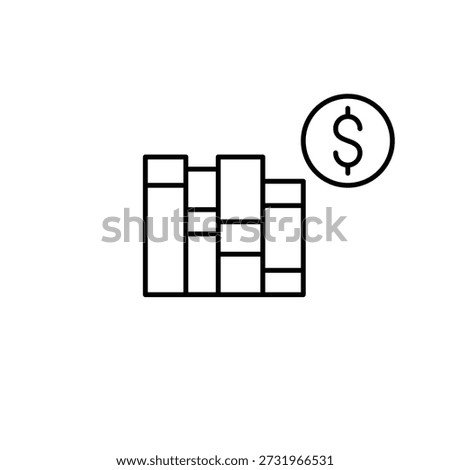 Books in library and dollar. Book purchase cost, reading material payment, digital book expense. Pixel perfect, editable stroke vector icon