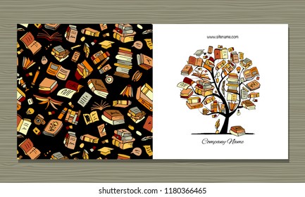 Books Library, Greeting Card Design