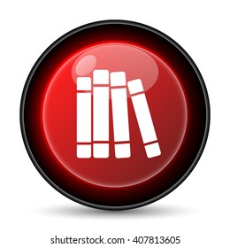 Books library icon. Internet button on white background. EPS10 vector
