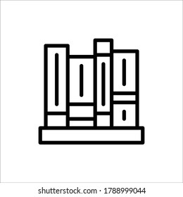 Libros en el vector de contorno de iconos de biblioteca