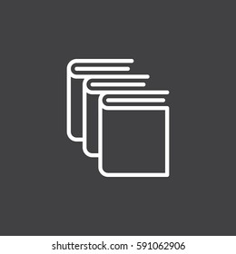 Books, library line icon, outline vector sign, linear white pictogram. Symbol, logo illustration. Editable stroke. Pixel perfect