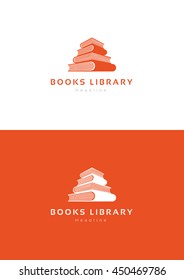 Plantilla de logotipo de biblioteca de libros.