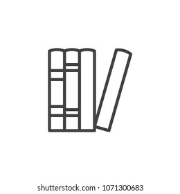 Books library outline icon. linear style sign for mobile concept and web design. Reading simple line vector icon. Education symbol, logo illustration. Pixel perfect vector graphics