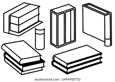 Books line art intricate reading material drawing