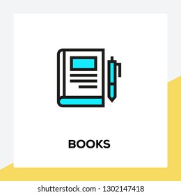 BOOKS LINE ICON SET