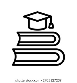 Icono de línea de libros, Vector, píxel perfecto, archivo ilustrador 